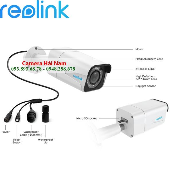 Camera wifi ngoài trời Reolink RLC 511W 5.0MP, 2K (2560*1920)p, siêu sắc nét, IR 30m, IP66, Zoom quang 4x, Starlight 