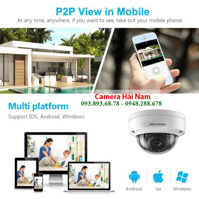 Camera IP Dome Hikvision DS-2CD1121-I 2.8mm 2MP hồng ngoại 30m, IP67