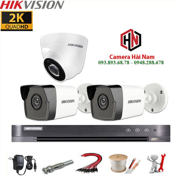 Trọn bộ 3 camera Hikvision 5Mp